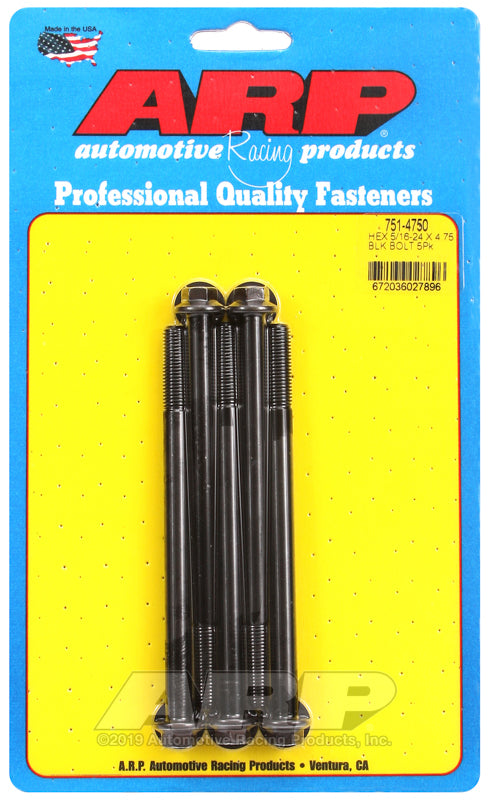 ARP 751-4750 5/16-24 X 4.750 Hex Black Oxide Bolts