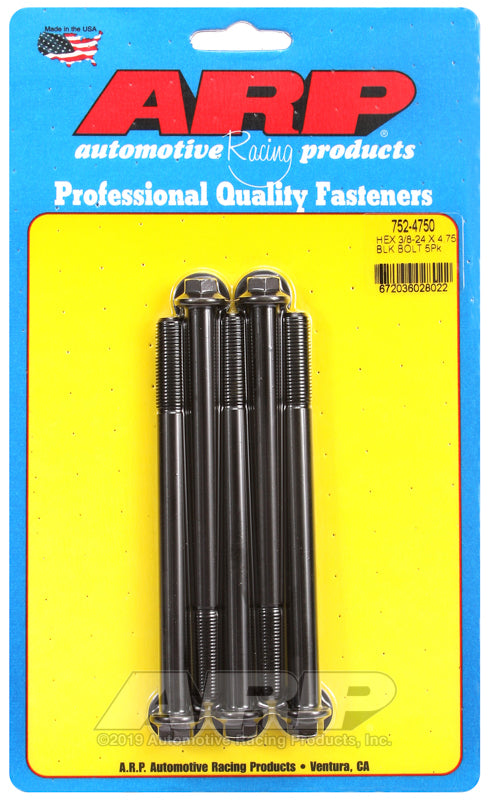 ARP 752-4750 3/8-24 X 4.750 Hex Black Oxide Bolts