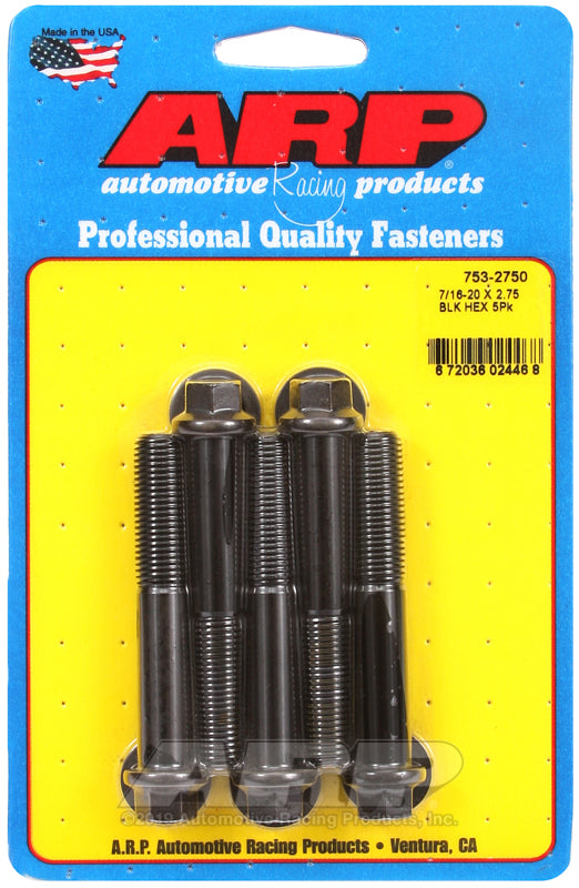 ARP 753-2750 7/16-20 X 2.750 Hex Black Oxide Bolts