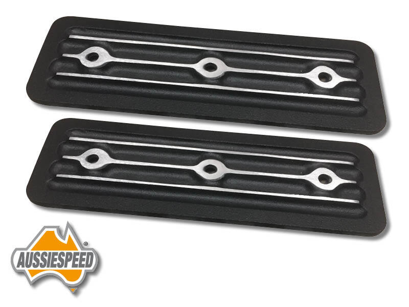 Aussiespeed AS0186B Holden 6 Finned Alloy Side Plates Satin Black
