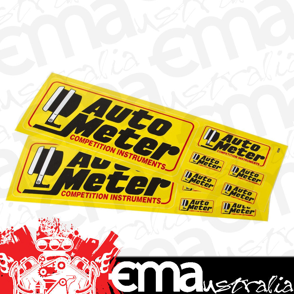 AutoMeter 0208 DECAL SHEET, MINI-ASSORTED, YELLOW, 'COMPETITION INSTRUMENTS'