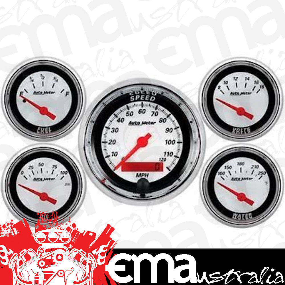 AutoMeter AU1102 MCX Gauge Kit Speedo Fuel Water Temp Oil Press Volts