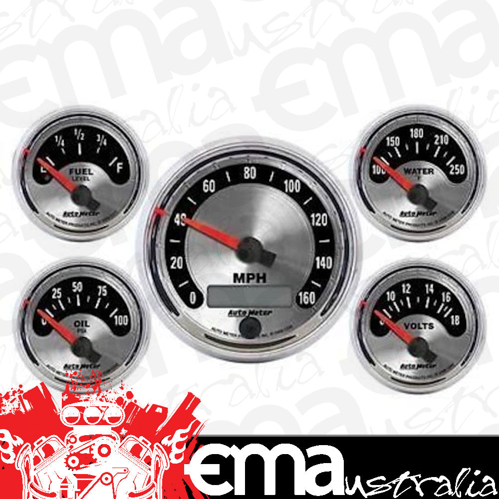 AutoMeter 1202 5 PC. GAUGE KIT, 3-3/8" & 2-1/16", ELEC. SPEEDOMETER, AMERICAN MUSCLE