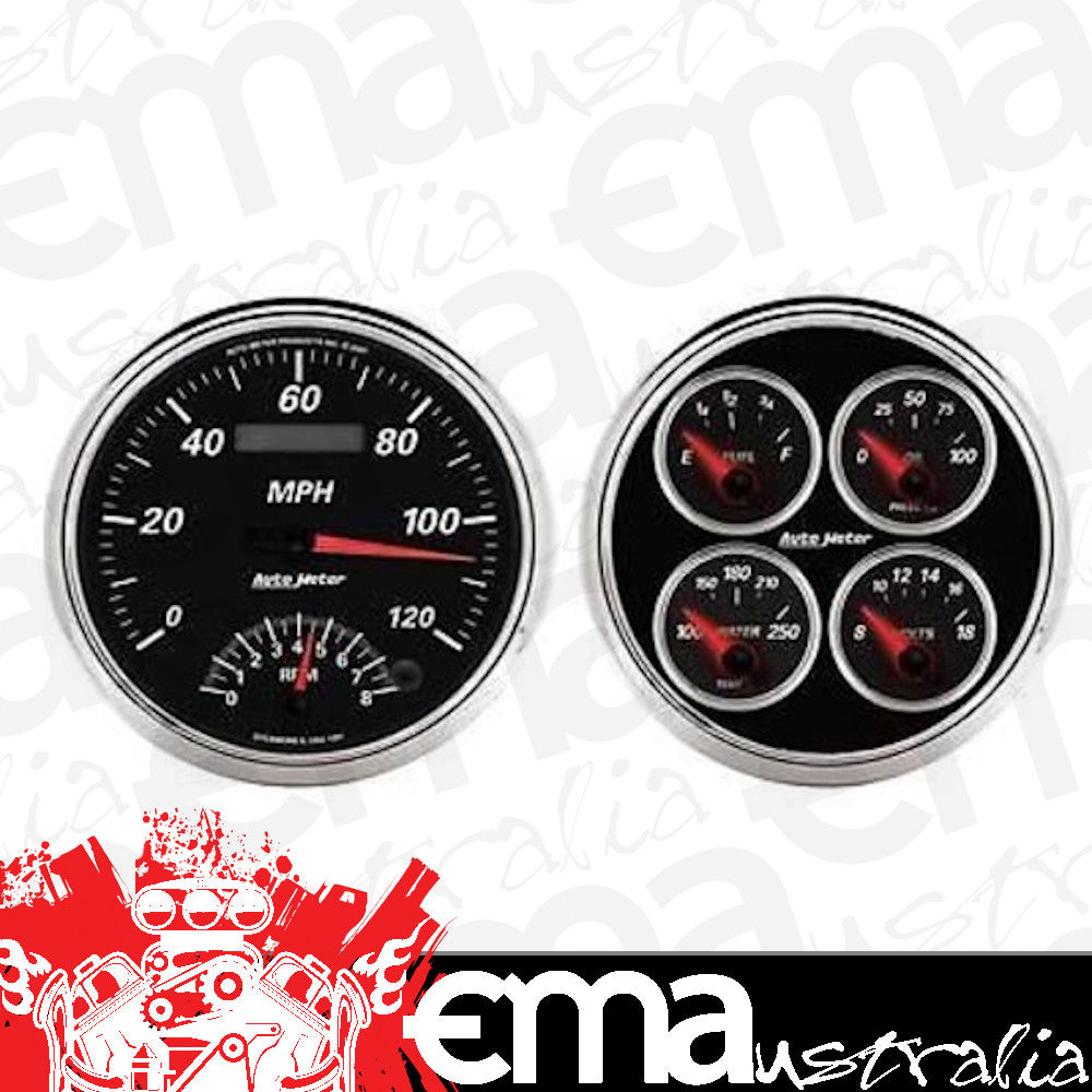 AutoMeter AU1204 Designer Black II Gauges Speedo Tach Fuel Water Temp Oil Volts