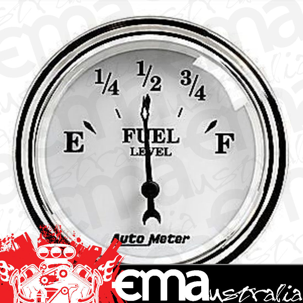 AutoMeter AU1216 Old Tyme White II 2-1/16" Elec Fuel Level Gauge 240-33 OHMS