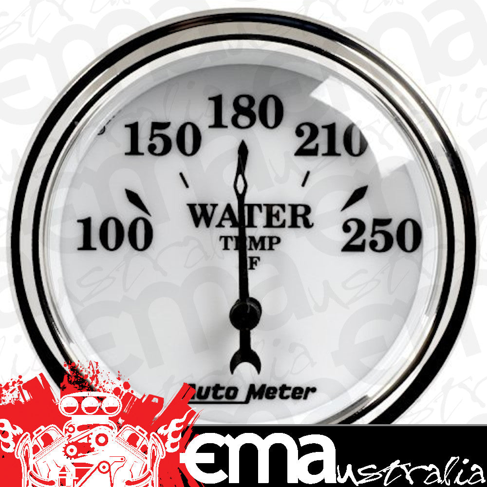 AutoMeter AU1237 Old Tyme White II Water Temperature Gauge 2-1/16" Short Sweep Elec 100-250Ç÷F