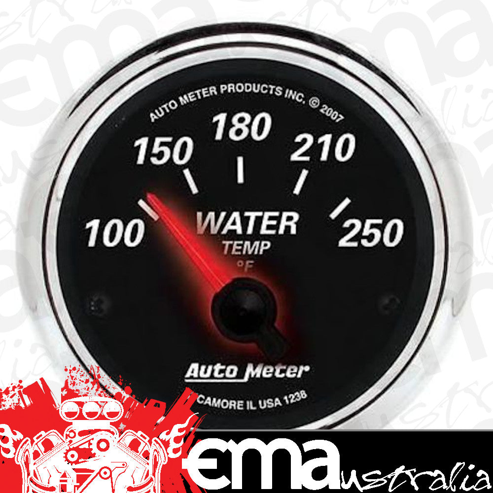 AutoMeter AU1238 Designer Black II 2-1/16" Elec Water Temp Gauge 100-250¶ø F