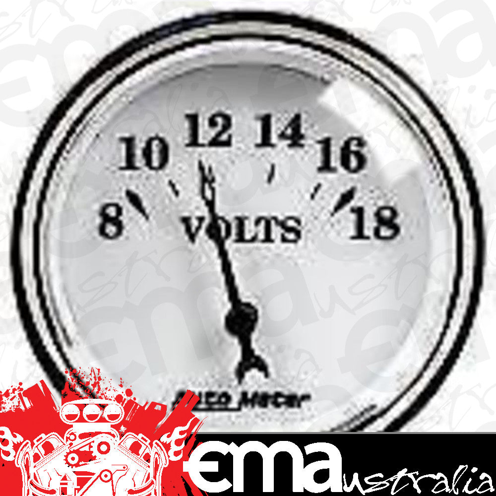 AutoMeter 1292 2-1/16" VOLTMETER, 8-18V, OLD-TYME WHITE II
