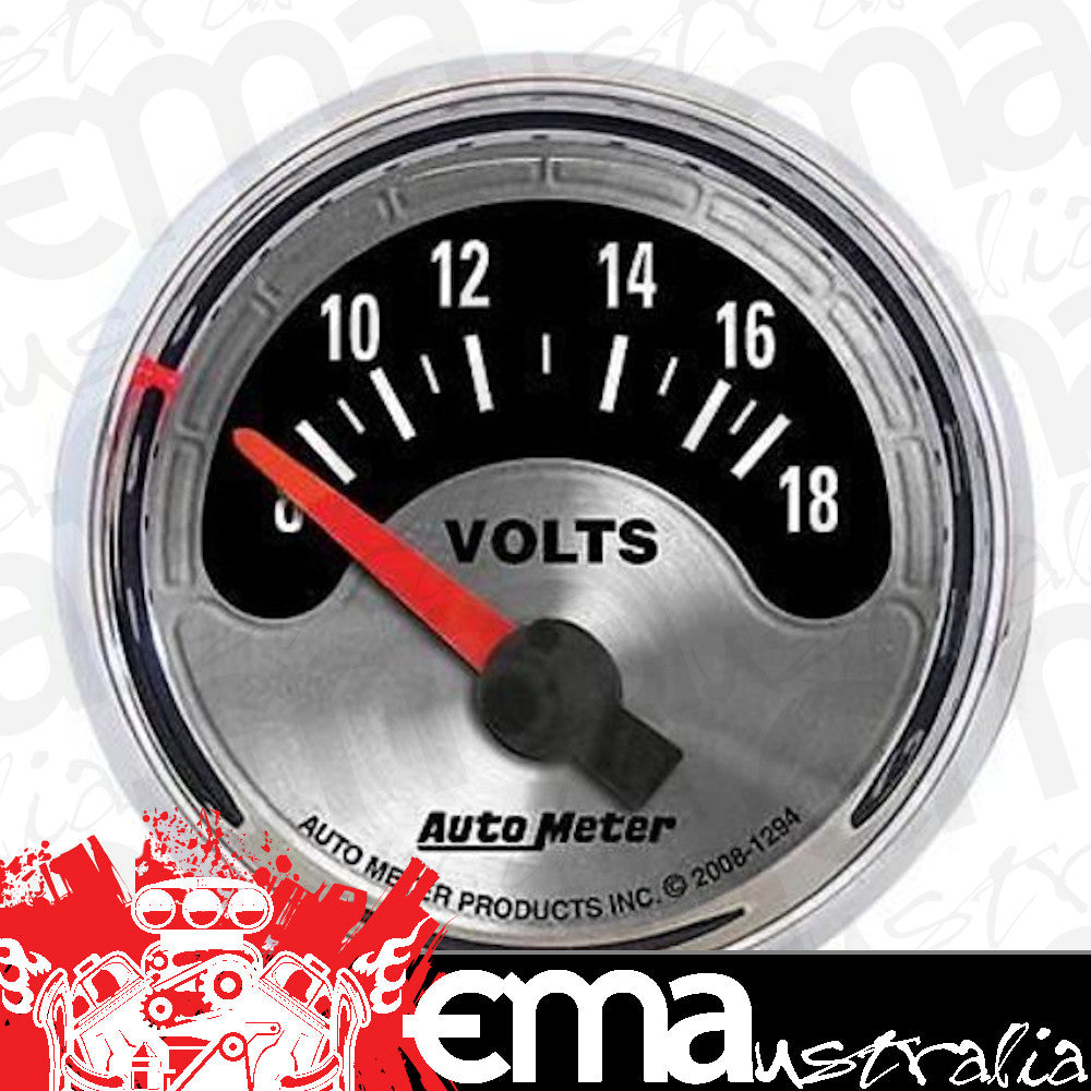 AutoMeter 1294 2-1/16" VOLTMETER, 8-18V, AMERICAN MUSCLE