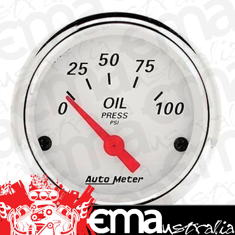 AutoMeter 1327 2-1/16" OIL PRESSURE, 0-100 PSI, ARCTIC WHITE