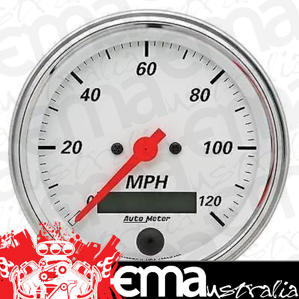 AutoMeter 1380 3-3/8" SPEEDOMETER, 0-120 MPH, ARCTIC WHITE