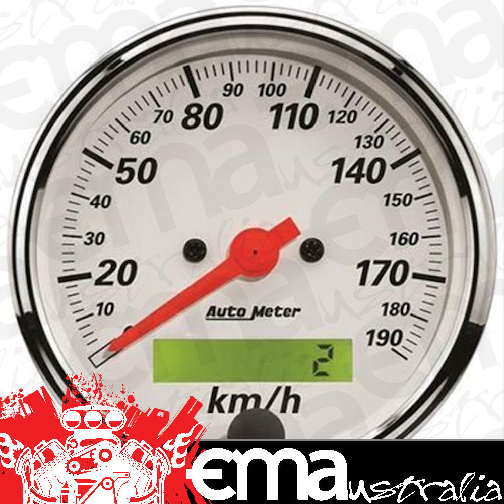 AutoMeter 1388-M 3-1/8" SPEEDOMETER, 0-190 KPH, ARCTIC WHITE