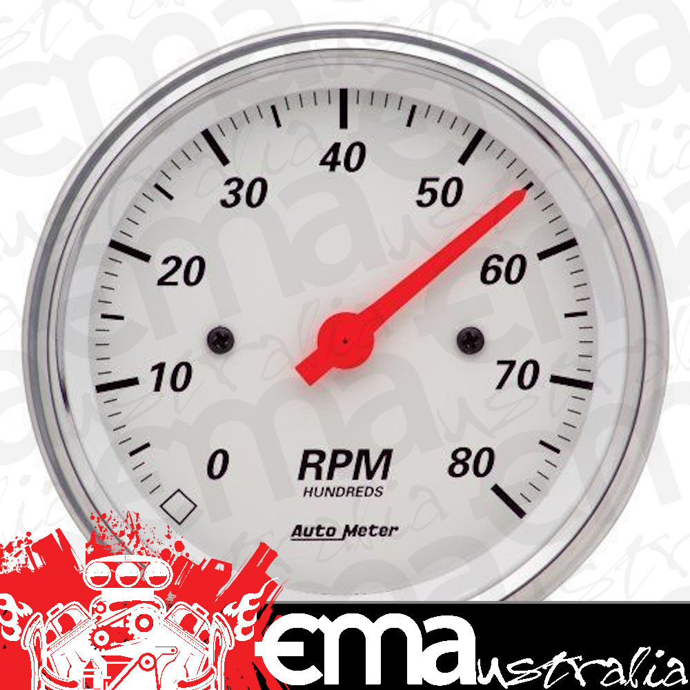 AutoMeter 1390 3-3/8" IN-DASH TACHOMETER, 0-8,000 RPM, ARCTIC WHITE