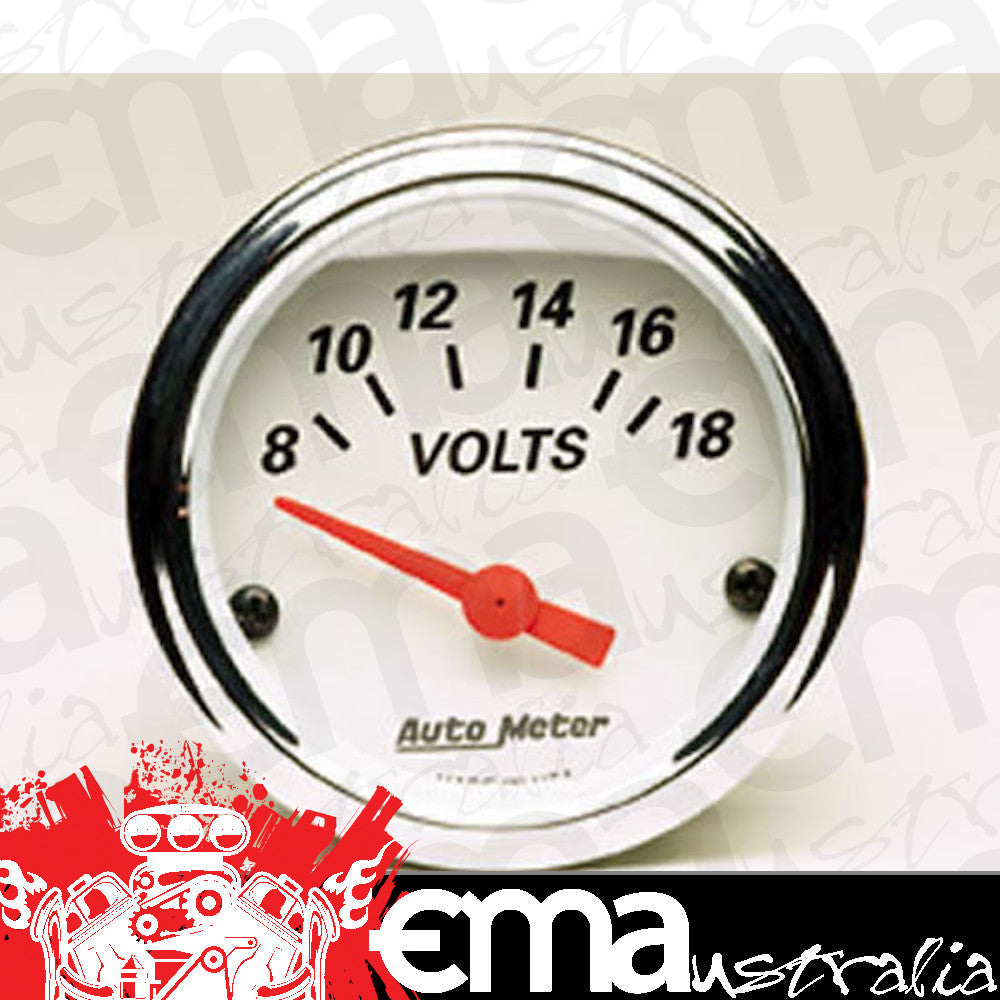 AutoMeter AU1391 Arctic White 2-1/16" Voltmeter Gauge 8-18 Volt