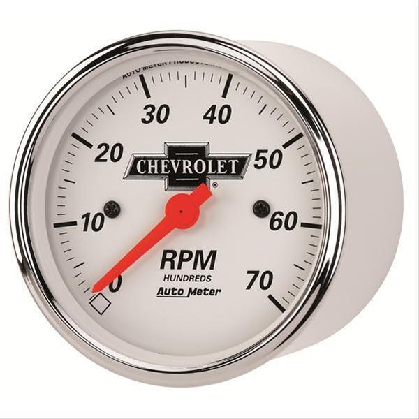 AutoMeter 1398-00408 GAUGE, TACHOMETER, 3 1/8", 7K RPM, IN-DASH, CHEVROLET HERITAGE BOWTIE
