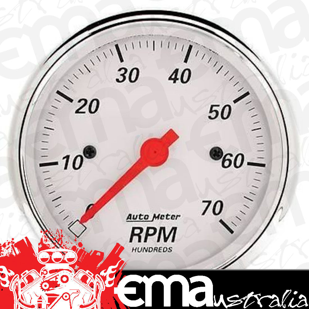 AutoMeter 1398 3-1/8" IN-DASH TACHOMETER, 0-7,000 RPM, ARCTIC WHITE