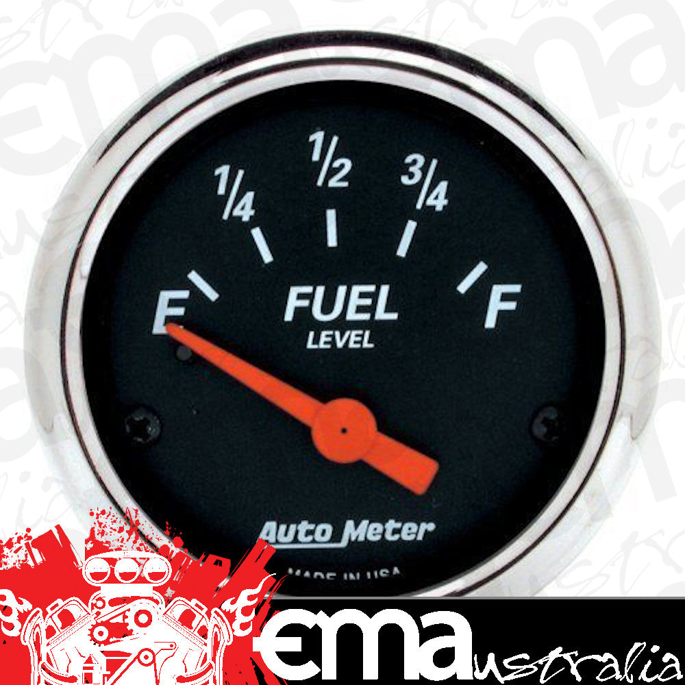 AutoMeter AU1425 Designer Black 2-1/16" Fuel Level Gauge 0 OHMS Empty 30 OHMS Full