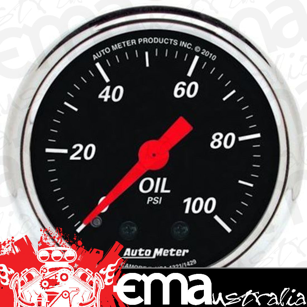 AutoMeter 1429 2-1/16" OIL PRESSURE, 0-100 PSI, DESIGNER BLACK
