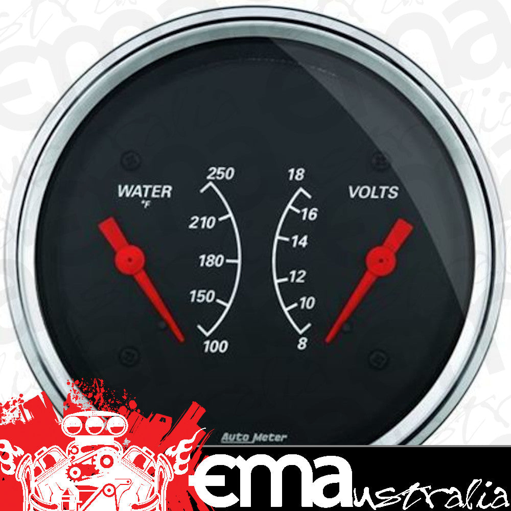 AutoMeter AU1430 Gauges Designer Black Voltmeter Water Temperature 3-3/8" Analog Elecal Kit
