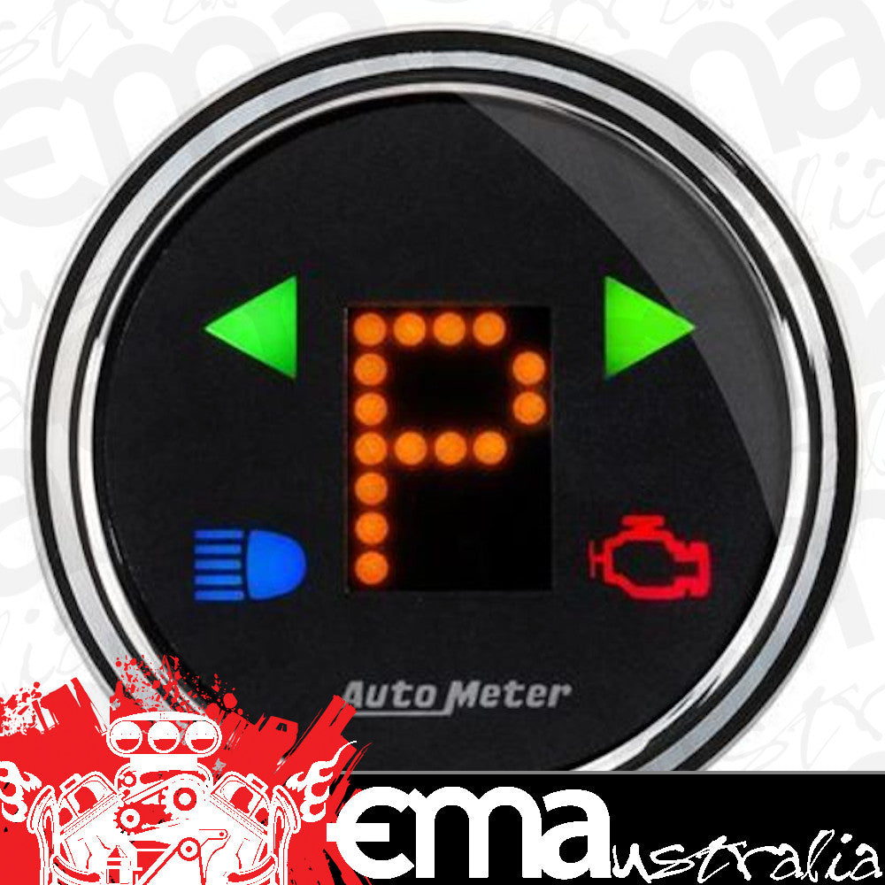 AutoMeter 1460 2-1/16" PRNDL, P,R,N,D,L,OD,O,5,4,3,2,1, DESIGNER BLACK