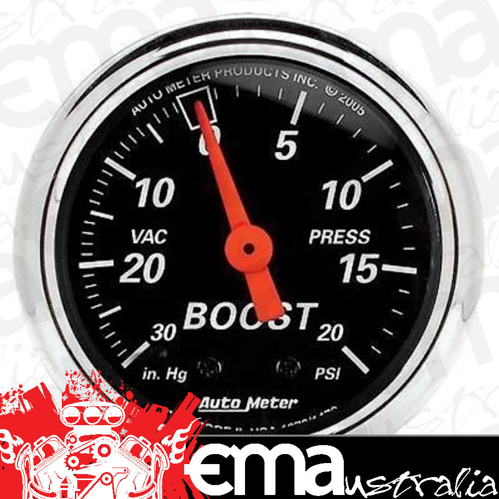 AutoMeter 1471 2-1/16" BOOST/VACUUM, 30 IN HG/20 PSI, DESIGNER BLACK