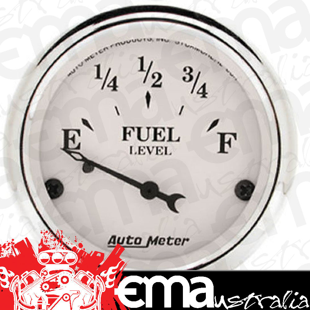 AutoMeter 1606 2-1/16" FUEL LEVEL, 240-33 Ohm OLD TYME WHITE
