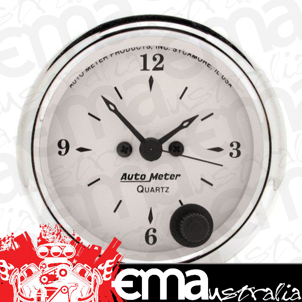 AutoMeter 1686 2-1/16" CLOCK, 12 HOUR, OLD-TYME WHITE