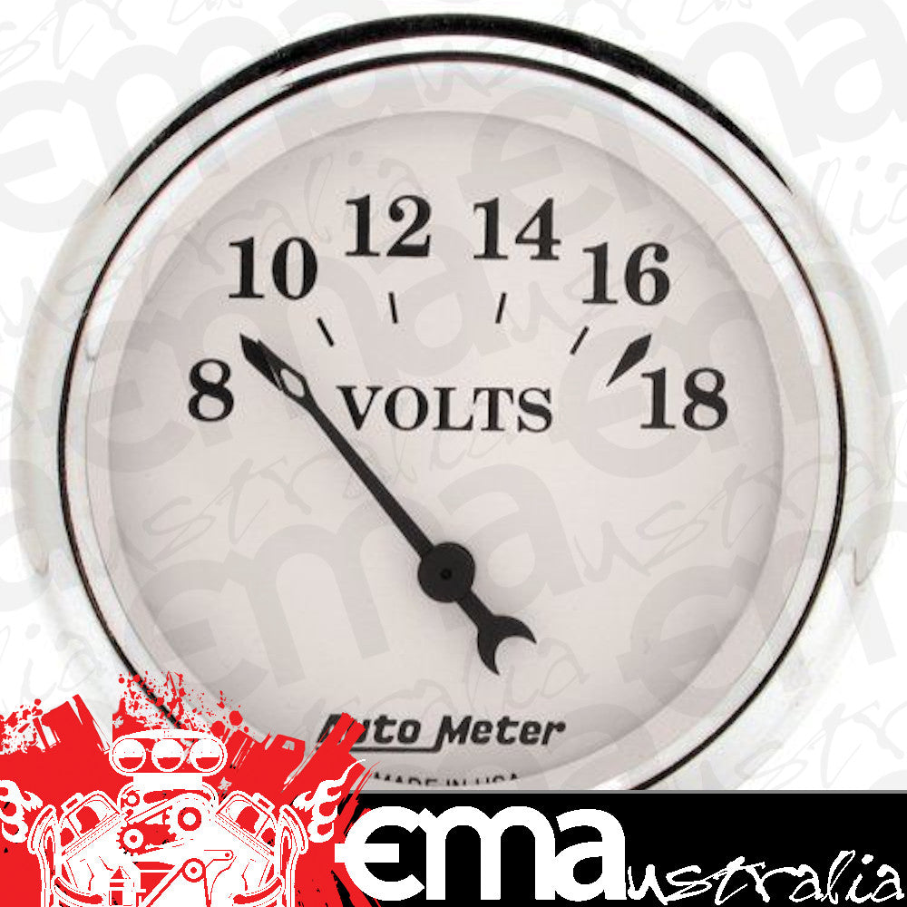 AutoMeter 1692 2-1/16" VOLTMETER, 8-18V, OLD-TYME WHITE