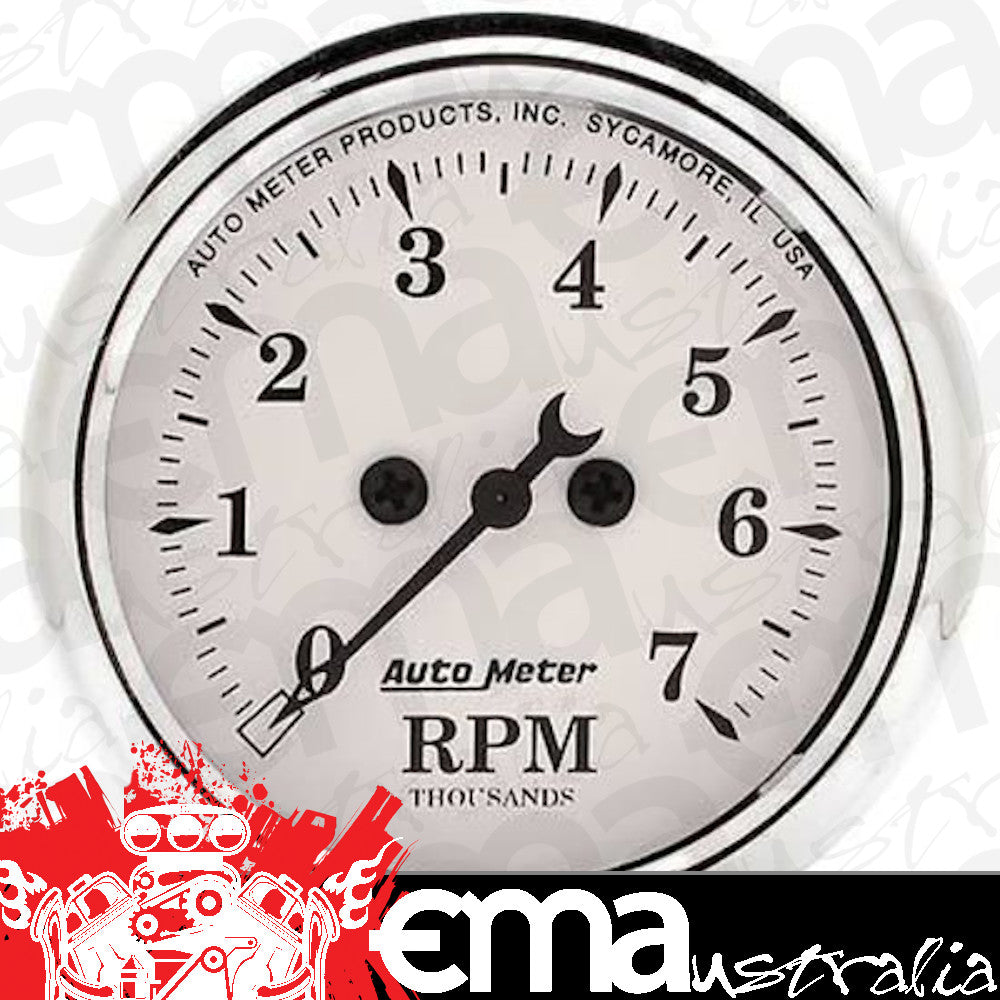 AutoMeter 1694 2-1/16" IN-DASH TACHOMETER, 0-7,000 RPM, OLD-TYME WHITE