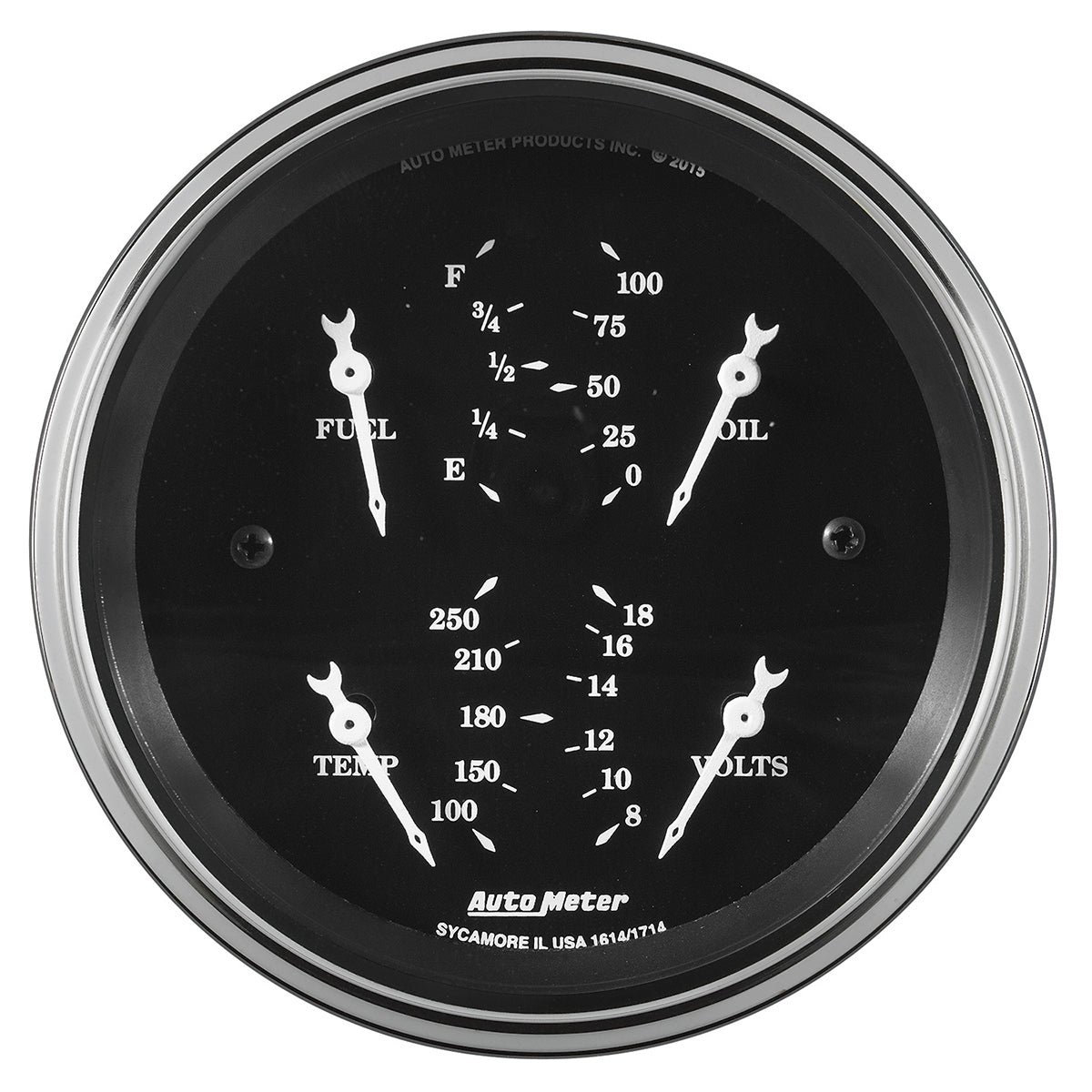 AutoMeter 1713 3-3/8" QUAD GAUGE, 240-33 Ohm,OLD TYME BLK