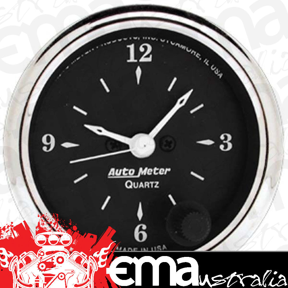 AutoMeter 1785 2-1/16" CLOCK, 12 HOUR, OLD TYME BLACK