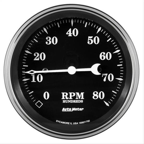 AutoMeter 1790 3-3/8" TACHOMETER, 8K RPM, IN-DASH, OLD TYME BLACK