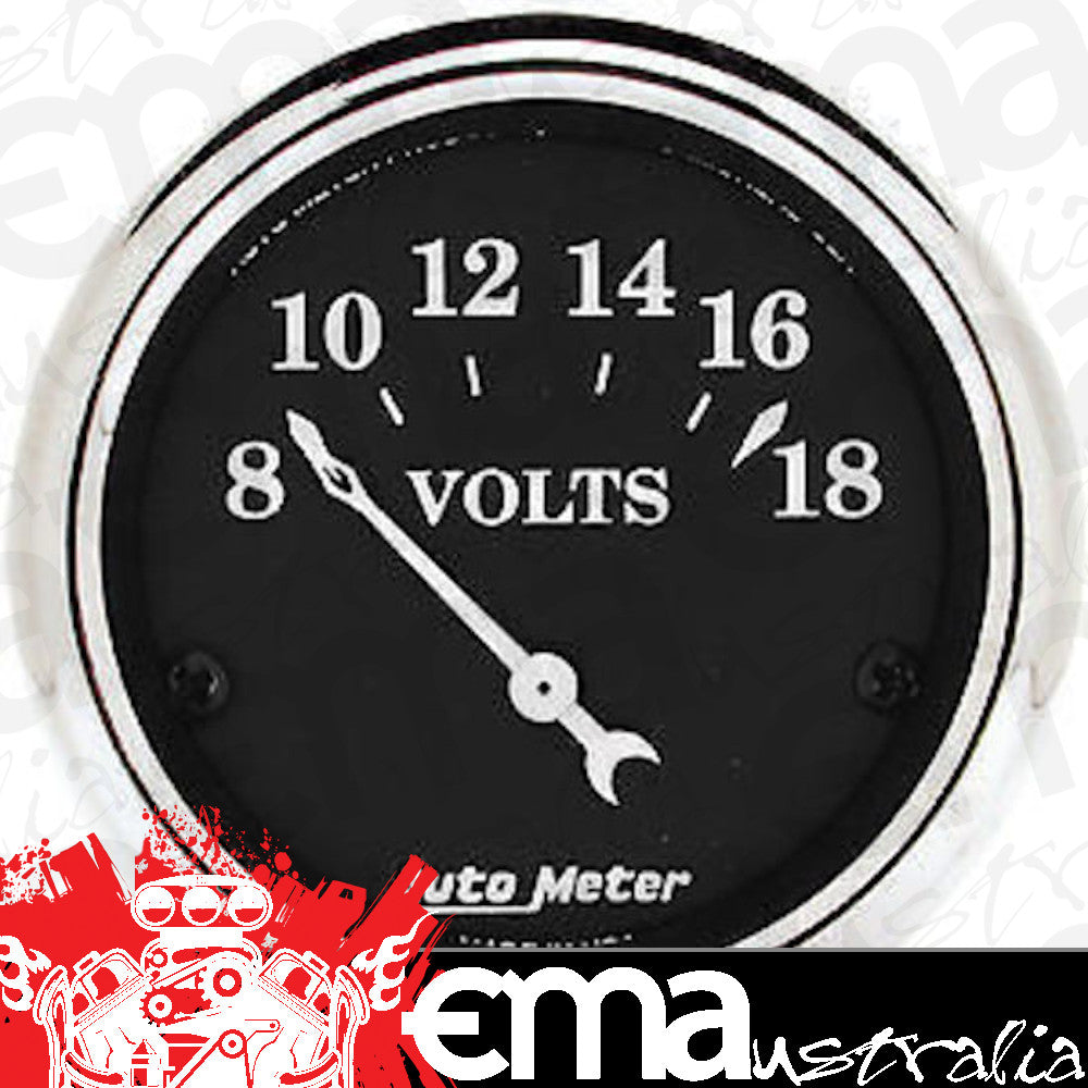 AutoMeter 1791 2-1/16" VOLTMETER, 8-18V, OLD TYME BLACK