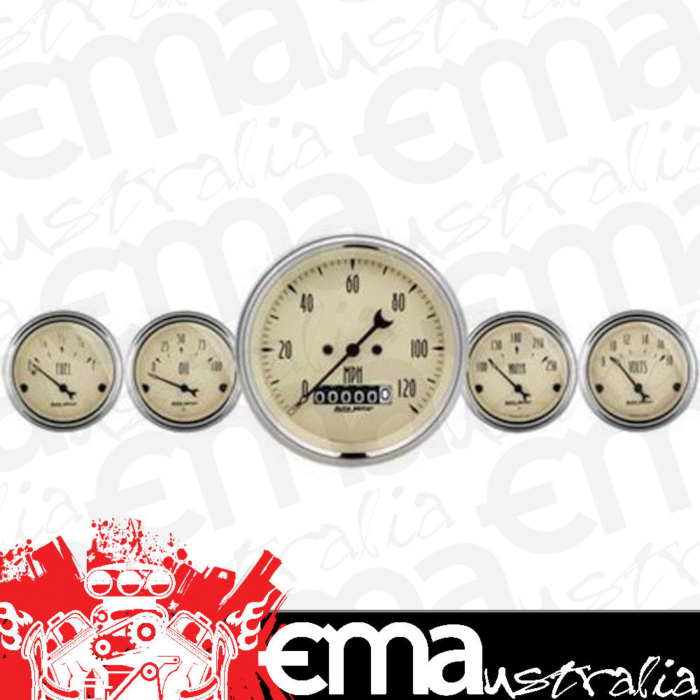 AutoMeter 1840 5 PC. GAUGE KIT, 3-3/8" & 2-1/16", ELEC. SPEEDOMETER, ANTIQUE BEIGE
