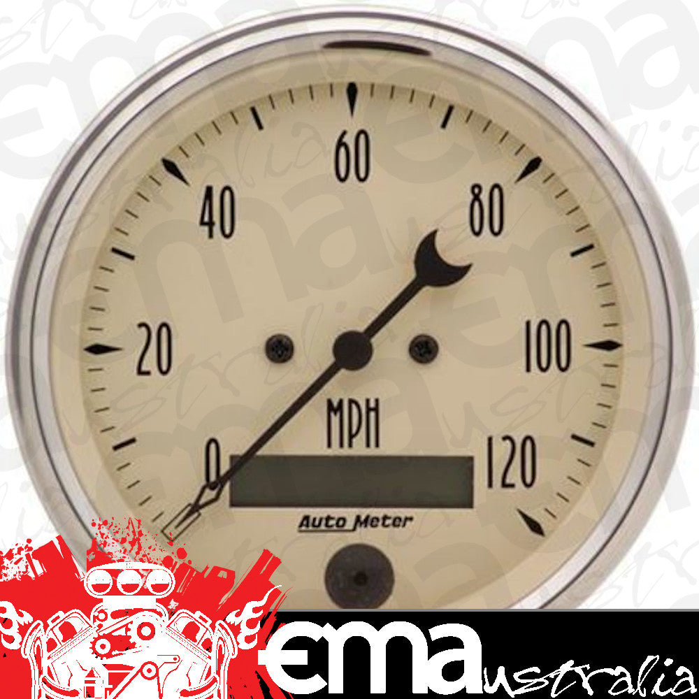 AutoMeter 1880 3-3/8" SPEEDOMETER, 0-120 MPH, ANTIQUE BEIGE