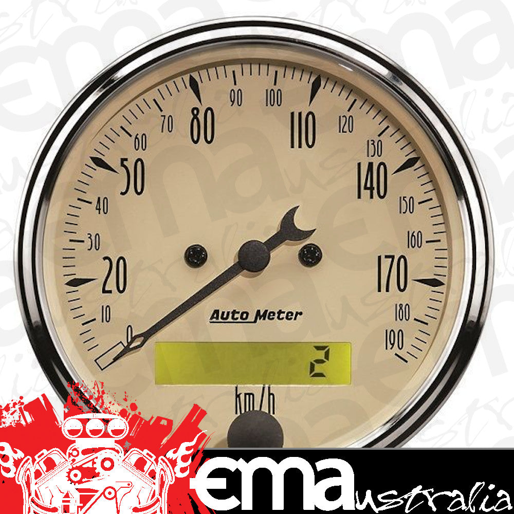 AutoMeter 1887-M 3-1/8" SPEEDOMETER, 0-190 KPH, ANTIQUE BEIGE