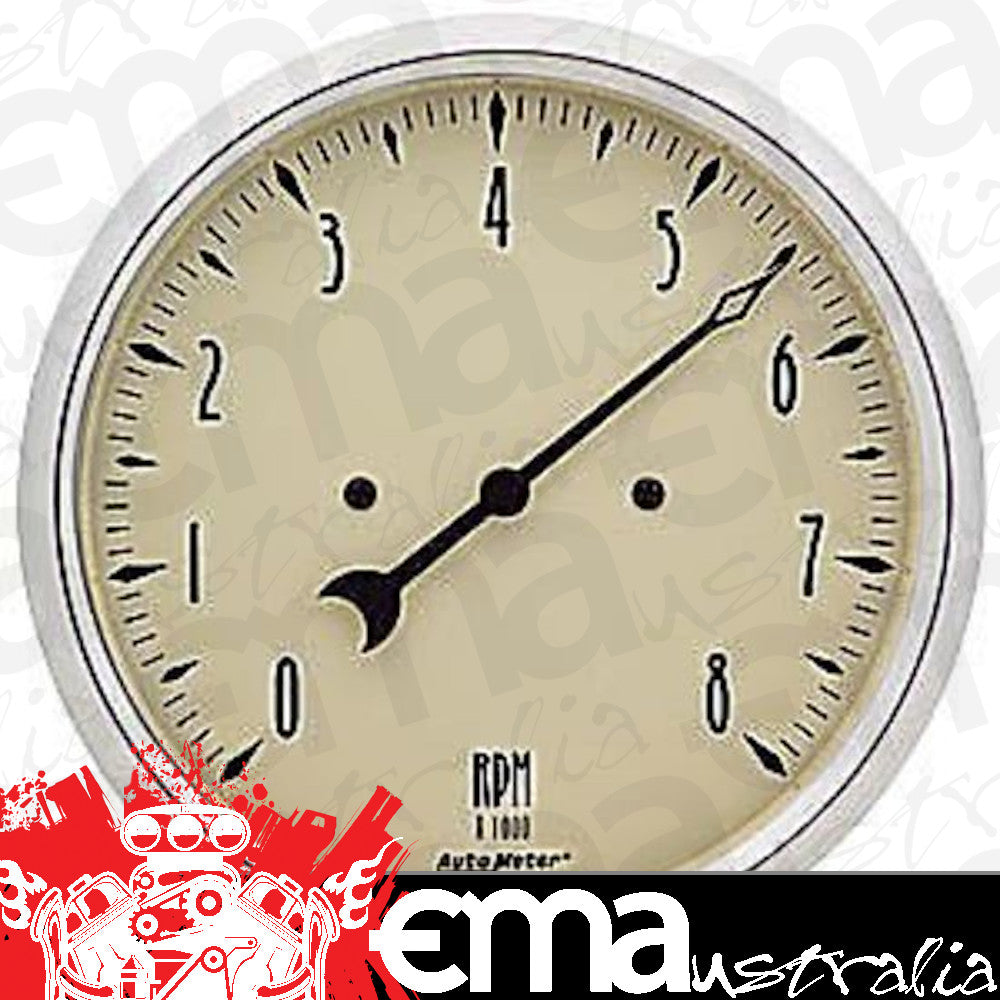 AutoMeter 1899 5" IN-DASH TACHOMETER, 0-8,000 RPM, ANTIQUE BEIGE