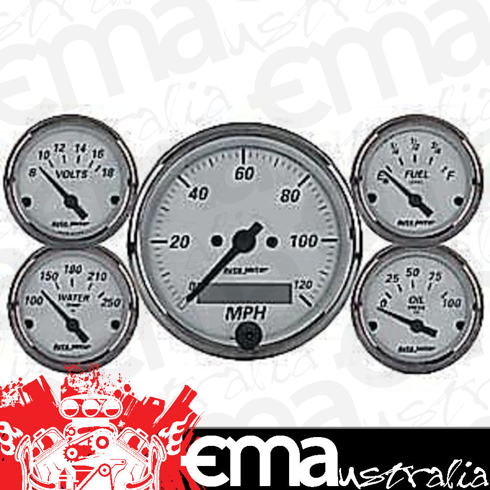 AutoMeter 1902 5 PC. GAUGE KIT, 3-1/8" & 2-1/16", ELEC. SPEEDOMETER, AMERICAN PLATINUM