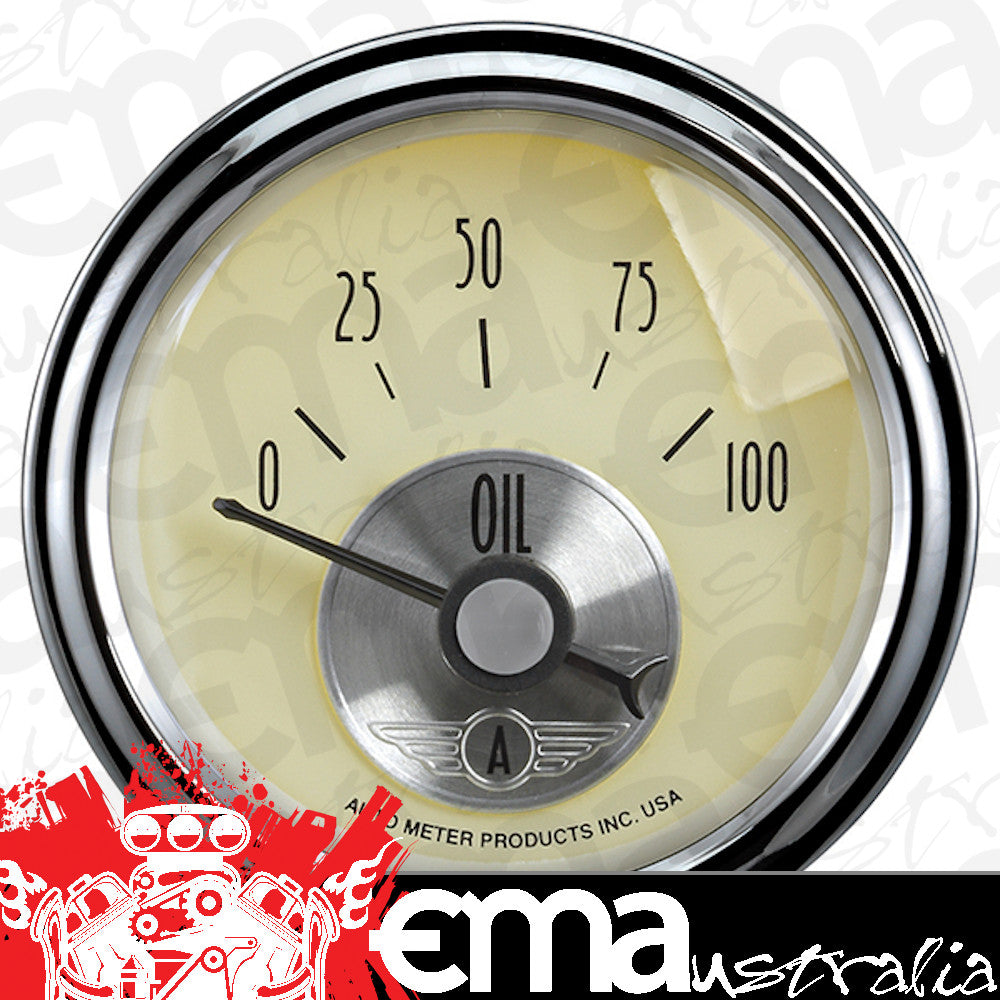 AutoMeter 2027 2-1/16" OIL PRESSURE, 0-100 PSI, PRESTIGE ANTIQUE IVORY
