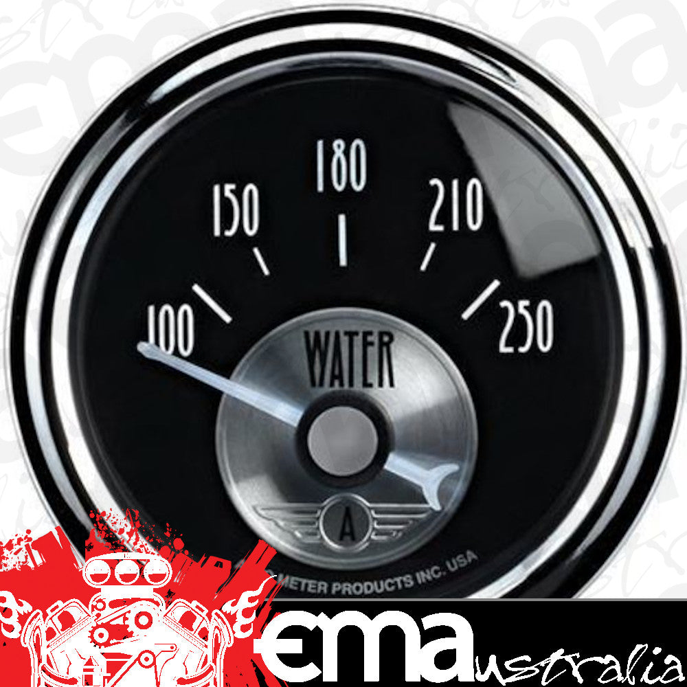 AutoMeter 2038 2-1/16" WATER TEMPERATURE, 100-250 F, PRESTIGE BLACK DIAMOND