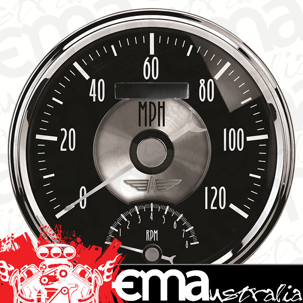 AutoMeter 2091 5" TACHOMETER/SPEEDOMETER COMBO, 8K RPM/120 MPH, PRESTIGE BLACK DIAMOND