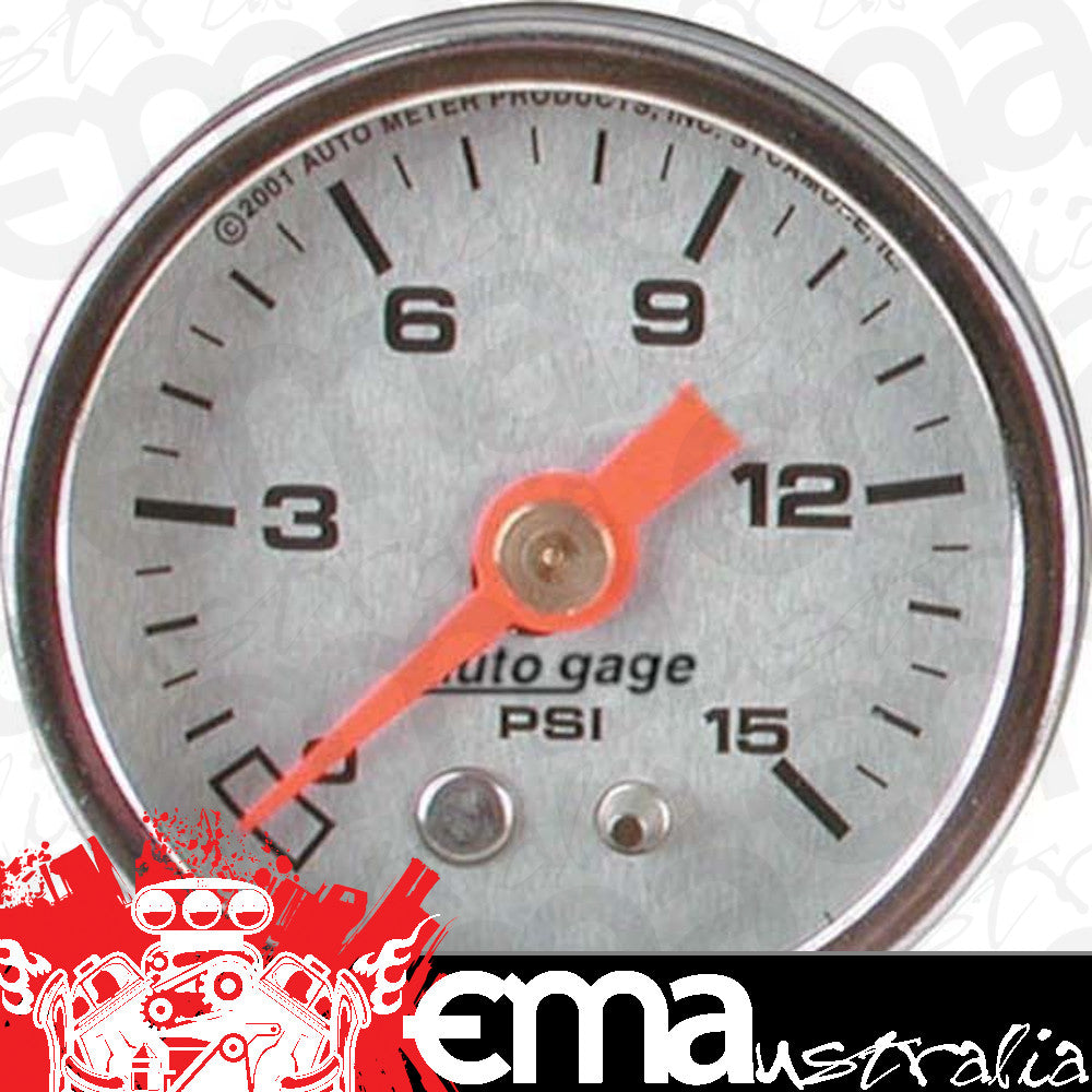 AutoMeter 2178 1-1/2" PRESSURE, 0-15 PSI, SILVER