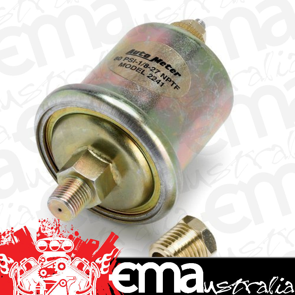 AutoMeter 2241 SENSOR, OIL PRESSURE, 0-80PSI, 1/8" NPT MALE, FOR SHORT SWEEP ELEC.