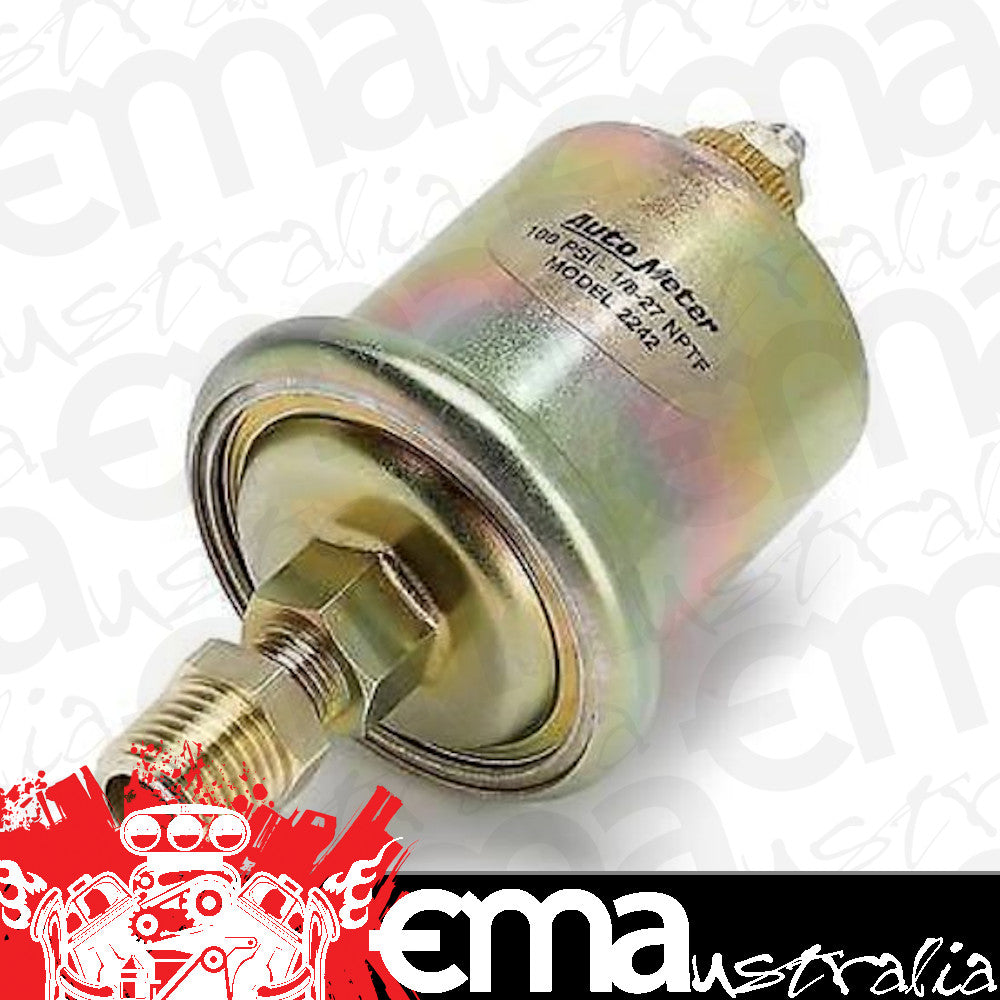 AutoMeter AU2242 Replacement Oil Pressure Sending Unit 100PSI Short Sweep Gauges
