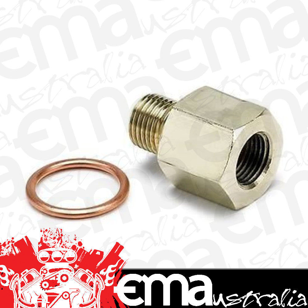 AutoMeter 2265 FITTING, ADAPTER, METRIC, M10X1 MALE TO 1/8" NPTF FEMALE, BRASS