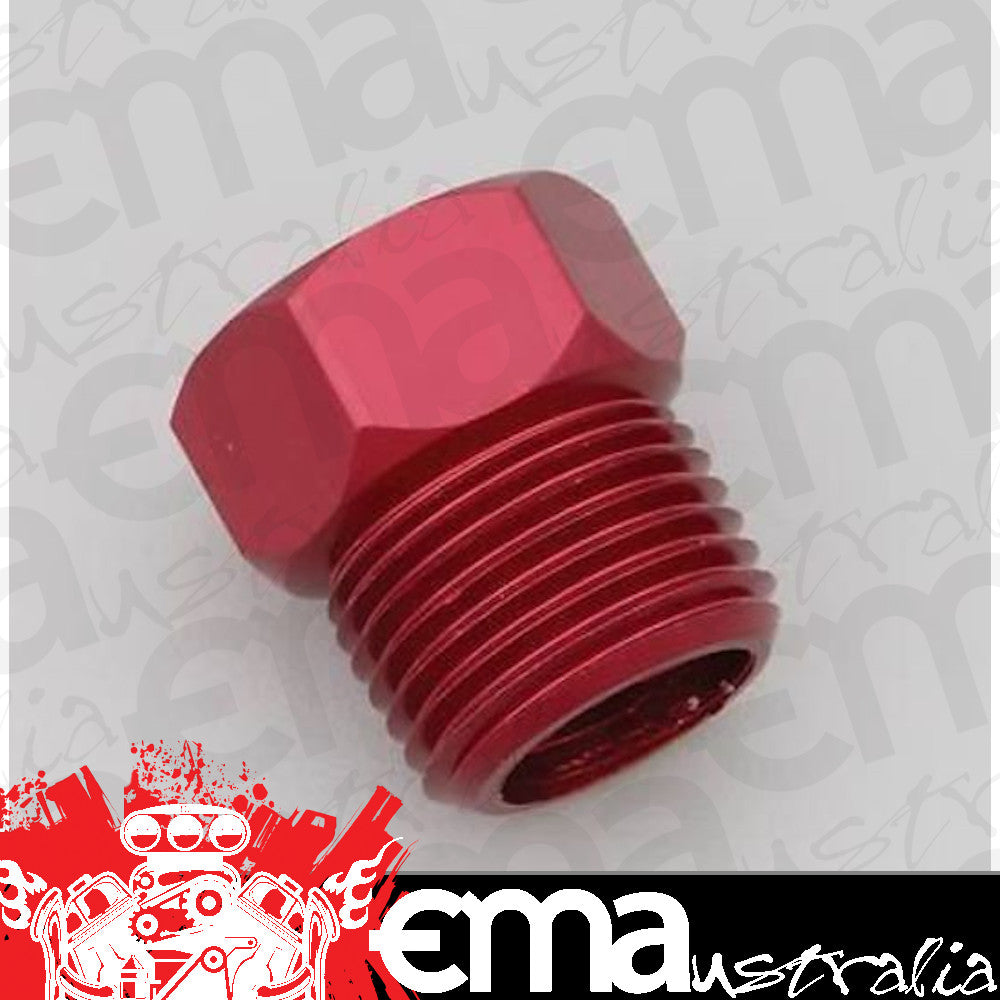 AutoMeter 2273 FITTING, ADAPTER, 1/2-1/16" NPT MALE, ALUMINUM, RED, FOR MECH. TEMP. GAUGE