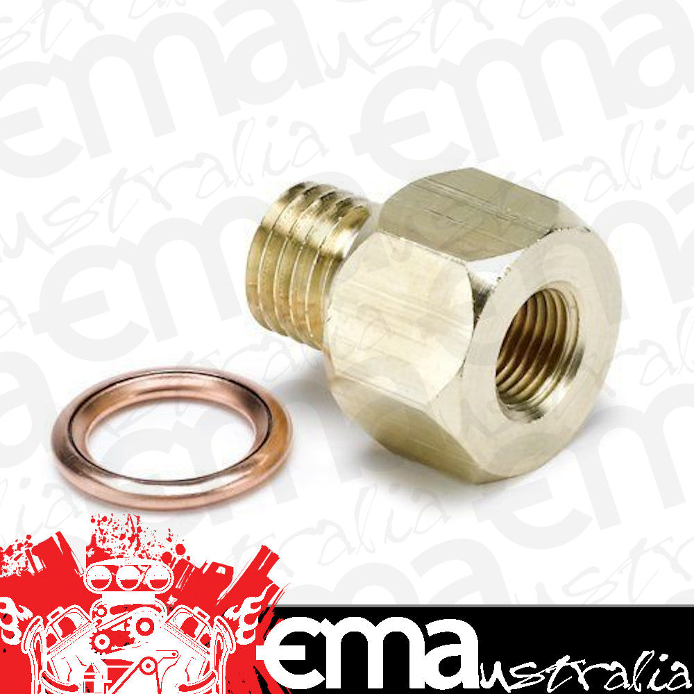 AutoMeter 2277 FITTING, ADAPTER, METRIC, M12X1.5 MALE TO 1/8" NPTF FEMALE, BRASS