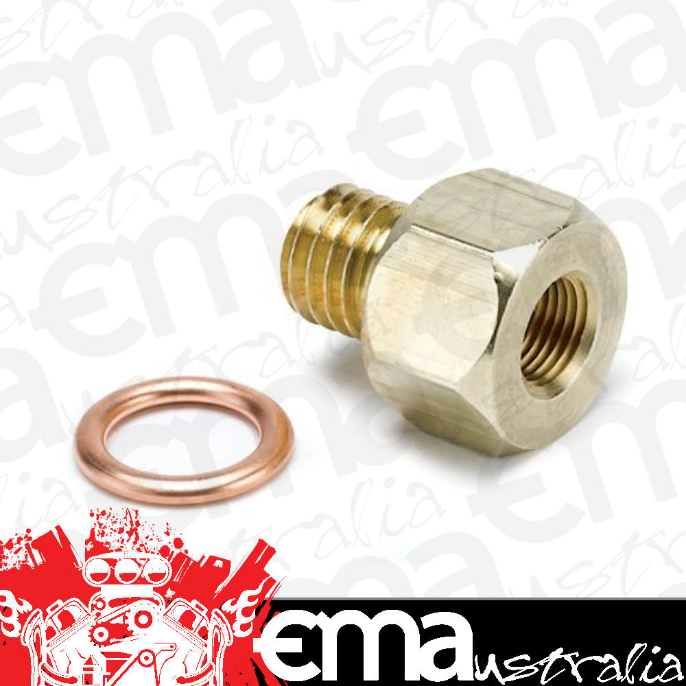 AutoMeter 2278 FITTING, ADAPTER, METRIC, M12X1.75 MALE TO 1/8" NPTF FEMALE, BRASS