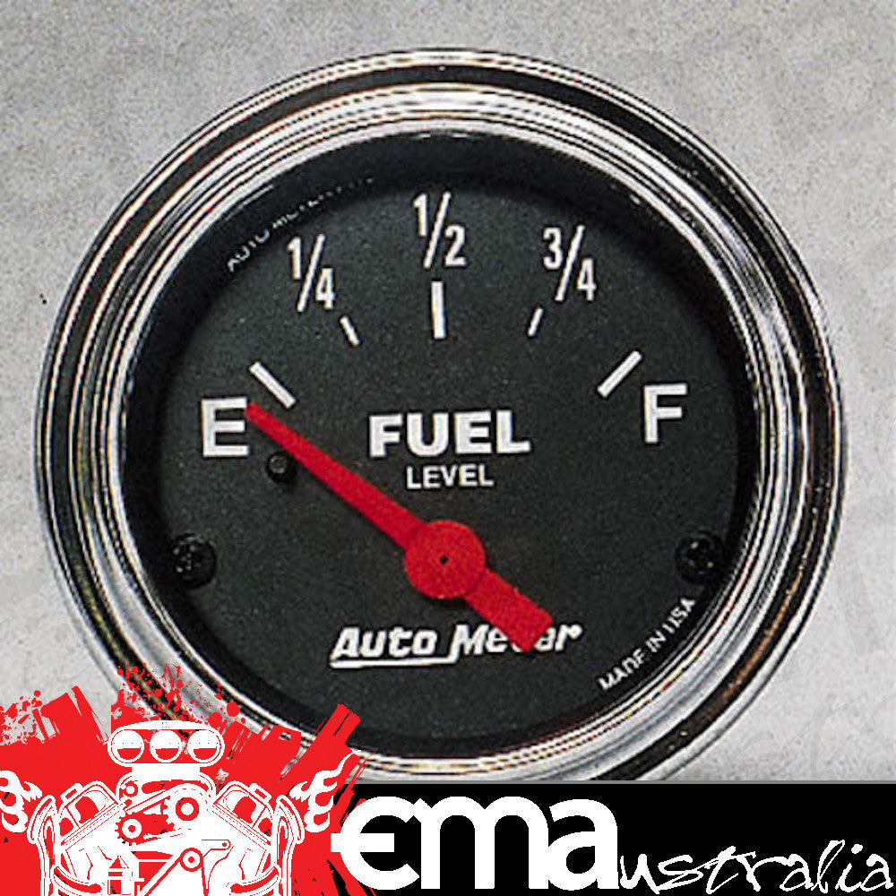 AutoMeter AU2514 Traditional Chrome 2-1/16" Elec Fuel Level Gauge 0-90 OHMS
