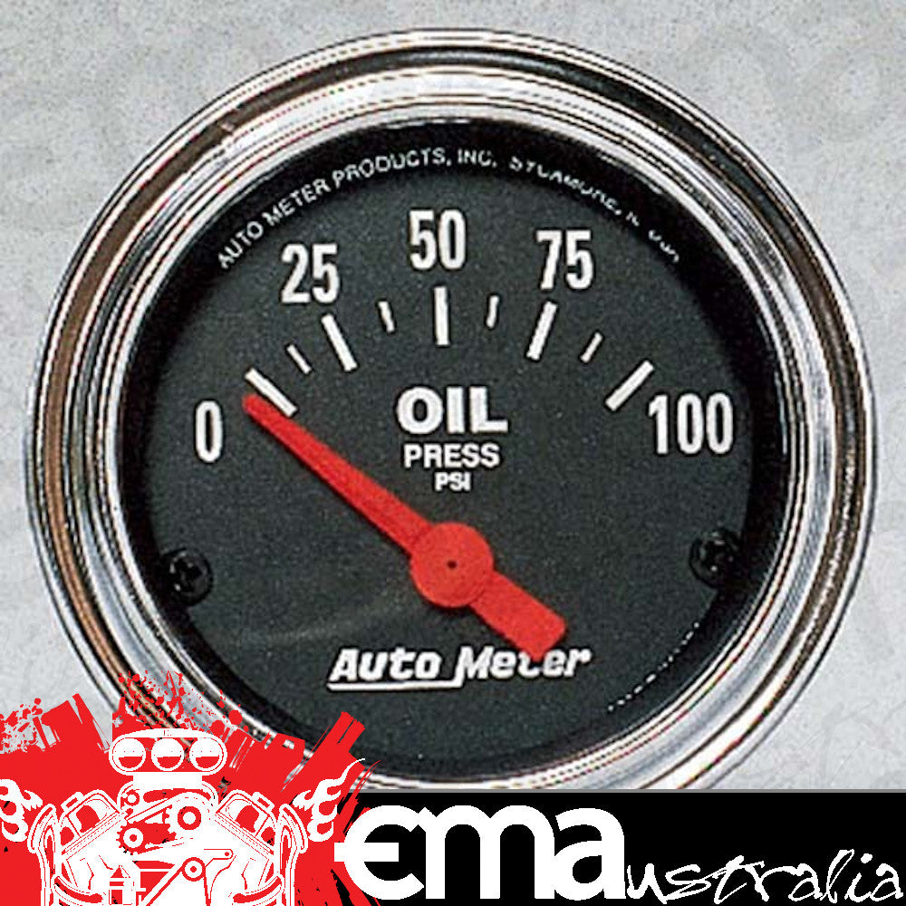 AutoMeter 2522 2-1/16" OIL PRESSURE, 0-100 PSI, TRADITIONAL CHROME